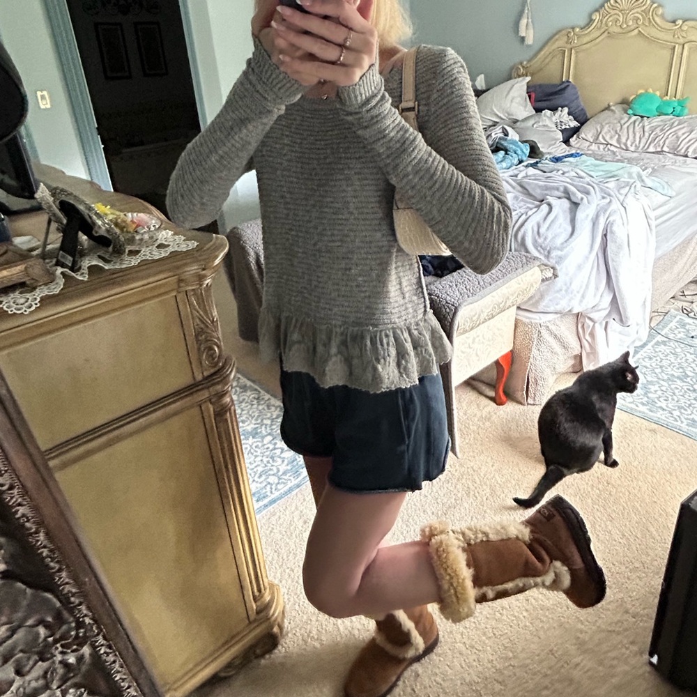 Y2k Abercrombie and fitch coquette babydoll Bella swan ruffle sweater - Picture 4 of 15